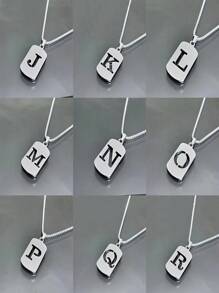 1st Heren Roestvrijstalen Trendy Ketting - 26 Holle Initialen, Elegante Letter Hanger Ketting, Kleurvast, Geschikt Voor Casual Wear En Truikettingen