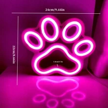 1 件霓虹灯木制工艺猫爪墙壁装饰灯,尺寸 9.44x8.66 英寸/24x22 厘米,由电池或 USB 供电,LED 氛围灯适用于卧室、宿舍、露台、酒吧、生日、圣诞节、节日装饰 - 白色 - 查看 7