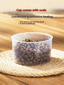 PETSIN 1.9kg/2.5kg Dog Cat Food Pail Plastic Storage Tank With Measuring Cup Container Moisture-Proof Sealed Jar Pet Supplies Accessories Pet Food Storage Box (Large Capacity) - Multicolor - View 5