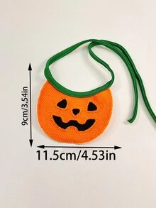 1 件宠物万圣节配饰，南瓜和鬼魂刺绣宠物围兜，万圣节装饰 - 彩色 - 查看 3