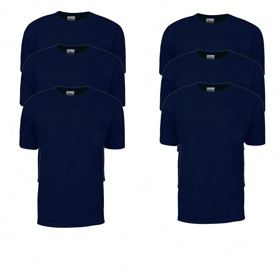 Shaka Wear Adult Max Heavyweight T-Shirt Pack Of 6 - Navy Blue - View 1