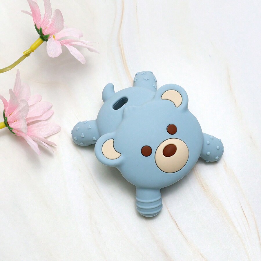 Silicone Bear Teething Stick Teether Toy Infant Biting Toy, Anti
