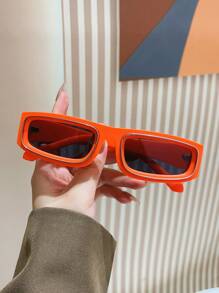 1 副男士复古方形框架时尚眼镜，时尚眼镜，适合街头风格海滩配饰眼镜