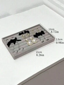 6 件/4 件/1 件珠宝收纳托盘、珠宝展示托盘、珠宝盒、抽屉收纳盒、珠宝收纳盒、整理托盘、多功能、纯色、多隔层、无纺布、适用于桌面收纳、抽屉收纳盒、化妆品收纳盒、适用于耳环、项链、戒指、手镯 - 彩色 - 查看 7