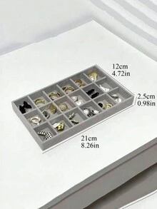 6 件/4 件/1 件珠宝收纳托盘、珠宝展示托盘、珠宝盒、抽屉收纳盒、珠宝收纳盒、整理托盘、多功能、纯色、多隔层、无纺布、适用于桌面收纳、抽屉收纳盒、化妆品收纳盒、适用于耳环、项链、戒指、手镯 - 彩色 - 查看 10