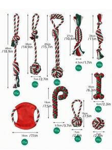 1pc Random Christmas Pet Toy, Christmas Pet Chew Rope Toy, Candy Cane Chew Toy, Dog Toys, Interactive Toys, Self Playing Toys, Christmas Gift