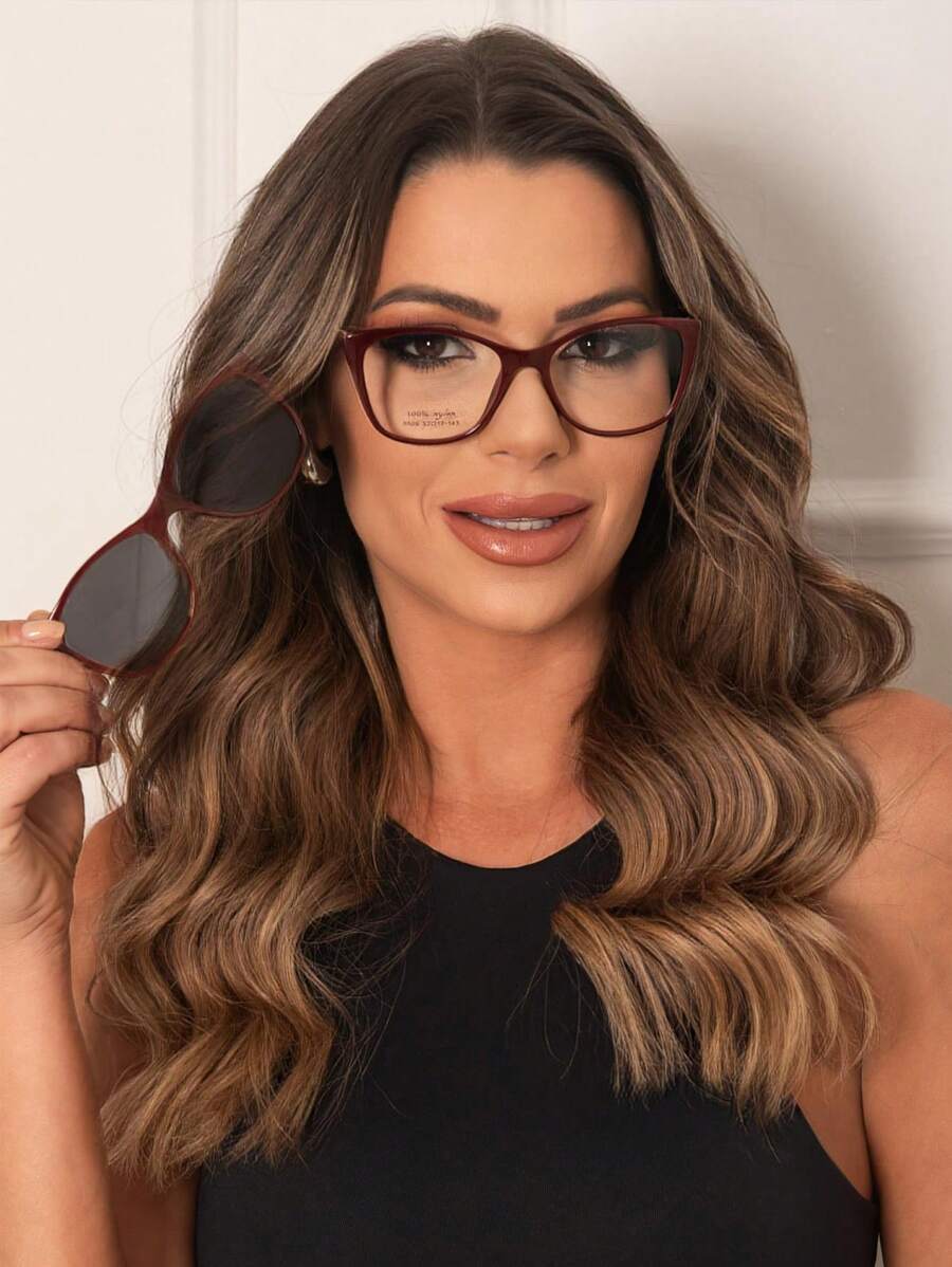 Women Fashion Glasses - Màu Đỏ Sâu - Xem 1