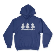 Cold Weather Blouse Plain Country Sweatshirt Pocket Hooded Kangaroo Style Casual Coat Cotton Warm Comfortable Winter - Màu xanh lam - Xem 1