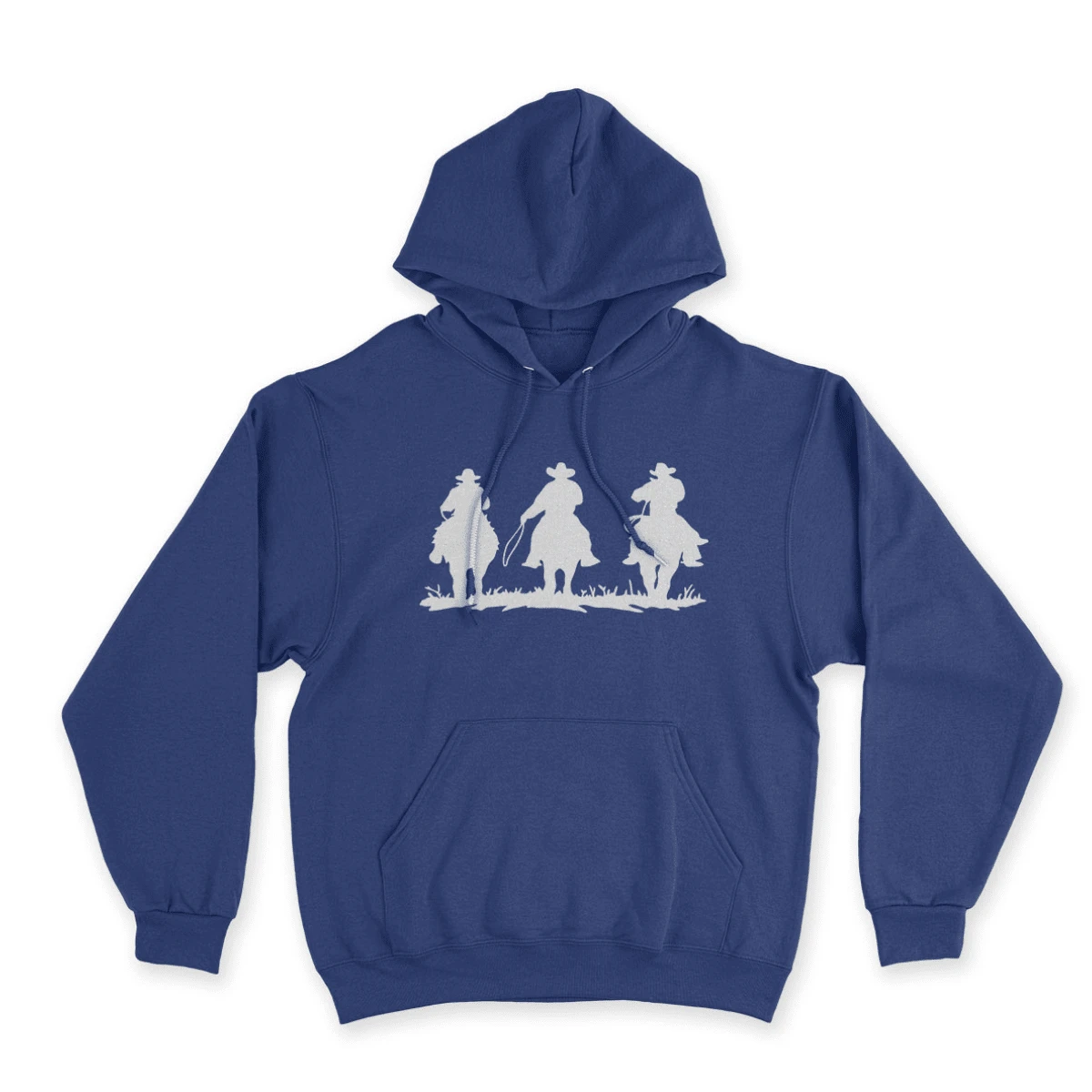 Cold Weather Blouse Plain Country Sweatshirt Pocket Hooded Kangaroo Style Casual Coat Cotton Warm Comfortable Winter - Màu xanh lam - Xem 1