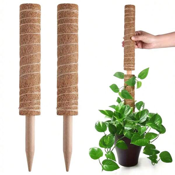2 piezas/paquete Soporte de tronco de musgo para plantas Monstera para plantas trepadoras interior y exterior