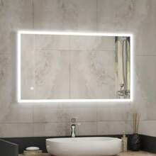 100x60 Badspiegel mit LED Beleuchtung Wandspiegel Badezimmerspiegel Lichtspiegel