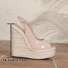 2025 Retro Rope Platform Peep Toe Sandals With 14cm High Heel, Comfortable Leg-Flattering Slingback Pumps