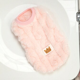 Pet Clothing.Thick And Warm Plush Vest Suitable For Small Dogs And Cats To Wear In Winter. Dog Clothing That Can Be Played With Outside Happily.