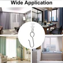 Metal Curtain Track Hooks S Shaped Small Curtain Hooks Ceiling Or Wall Curtain Track Hooks And Plastic Gliders Track Rollers For Ceiling Track Drapes-Easy To Install