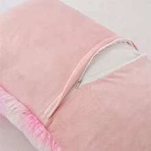 Bộ 3 vỏ chăn lông xù ấm áp màu hồng-xanh Bộ chăn ga gối lông xù mềm mại kèm vỏ gối (1 vỏ chăn lông xù + 2 vỏ gối) Bộ chăn ga gối cho phòng ngủ Phòng khách King Queen Full Twin Kích thước Boho Bộ chăn ga gối cho ngôi nhà sang trọng - Hồng - Xem 7