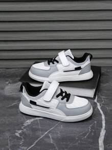1 Pair Kids Sneakers Low Top Casual Sports Shoes, Breathable Mesh Upper For Indoor/Outdoor Wear, Lightweight Non-Slip Comfortable Fashion School Style Unisex Children Shoes, Patchwork Color