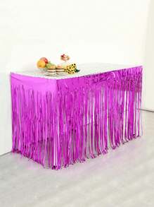 6 Packs Pink Foil Fringe Table Skirts, Tinsel Table Skirt Streamers Garland For Rectangle Table, Parade Floats, Mardi Gras, Valentine's Day, Birthday Banquet Party Decoration (29x108.3 Inch) - 3pcs - View 14