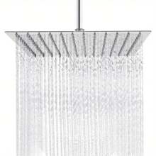 Square Shower Head 8 Inches Adjustable Angle Rain Shower Large Shower Head For Bathing Bathroom Decor Summer - Silver - View 1