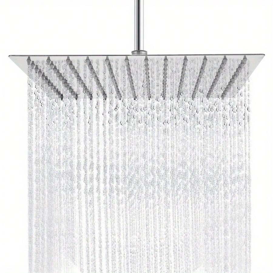 Square Shower Head 8 Inches Adjustable Angle Rain Shower Large Shower Head For Bathing Bathroom Decor Summer - Silver - View 1
