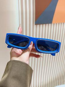 1 副男士复古方形框架时尚眼镜，时尚眼镜，适合街头风格海滩配饰眼镜