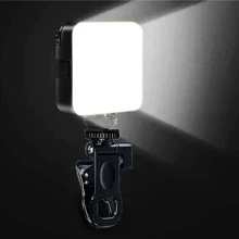 Luz LED para selfie de bolsillo compatible con iPhone, , iPad, teléfonos móviles, computadoras portátiles, clip, flash de relleno, video, fotografía, lámpara de anillo para fotografía - Negro - Ver 2