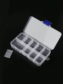1 pieza Caja de almacenamiento de compartimentos multiusos pequeños, impermeable y desmontable, adecuada para guardar joyas, accesorios de manicura, tornillos y herramientas, para vacaciones en la playa, colección de baño, colección de dormitorio, gran capacidad, bolsa de maquillaje, esencial de viaje - transparente - Ver 9