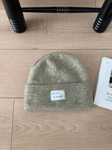 1pc Solid Color Slim-Fit Sewn Label Fashionable Korean Version Knit Hat, New Women's Elastic Warm Knitted Watermelon Hat, Breathable, Versatile Brimless Knit Cap, Suitable For Campus, Daily Wear, Outdoor Sports - Multicolor - View 19