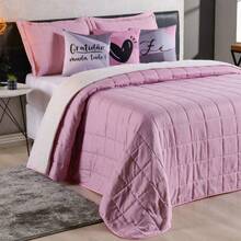 Double-Sided Standard Bedspread, Kit 6 Pieces Lucy 2.50mx2.50m - Màu Hồng baby - Xem 2