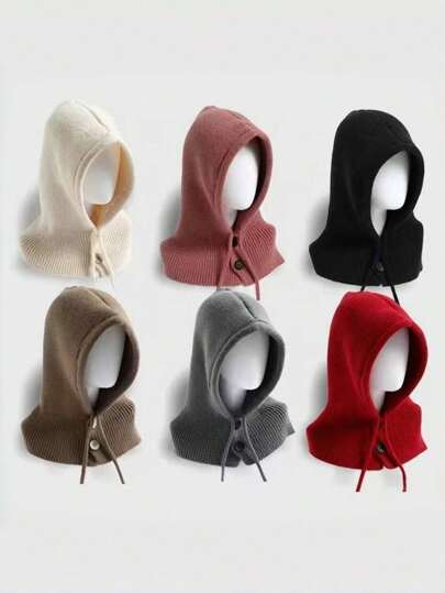 1pc Women Solid Color Thermal All-Match Knit Hat, Suitable For Autumn/Winter Daily Wear