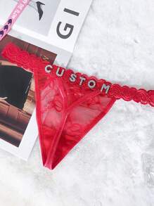 Personalized Letter Lace Panties For Women, Sexy Lace Thong With Custom Gold Letters, Diy Gold Rhinestone Shiny Letters Name Fashion, Unique, Customized Finds, Winter Fashion Gift, Personalized Gifts For Men/Women, Lingerie, Panties, Underwear, Thongs Ideal Gifts For Her Girlfriend Living Room, Bedroom, For Anniversaries, For Birthdays, For Winter, For Fall/Autumn, For Holiday,Customized Women Panties,Look Glamour, Underwear & Sleepwear