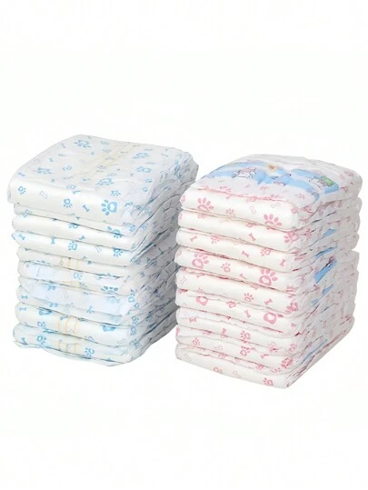 Läckagesäkra hundblöjor, superabsorberande, engångs (liknande blöjor/dynor/sanitetsbindor/fysiologiska byxor), 10 st/pack för honhundar, 12 st/pack för hanhundar, nödvändiga tillbehör för rengöring efter både han- och honhundar