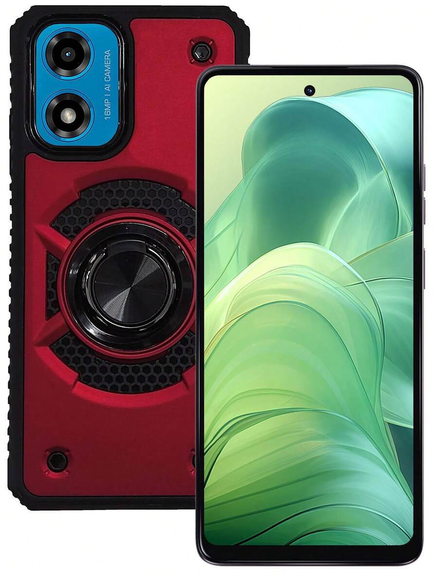 HEAVY DUTY CLIP O CASE WITH RING FOR MOTO G04 MOTO G24 - 紅色 - 查看 1
