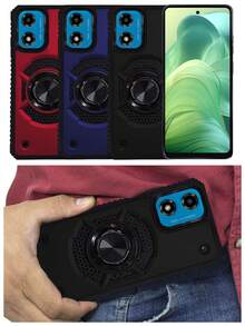 HEAVY DUTY CLIP O CASE WITH RING FOR MOTO G04 MOTO G24 - 紅色 - 查看 8