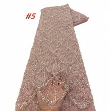 Vải ren đính cườm Châu Phi Vải ren sequins cô dâu Pháp 2024 Vải ren vải tuyn Nigeria sang trọng Couture Materiel - Nhiều màu - Xem 2