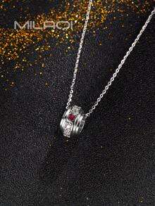 1 件天然宝石项链 925 纯银玫瑰金和蓝宝石吊坠项链女士时尚高贵适合派对、典礼和日常佩戴 - 藍色 - 查看 6