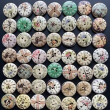 20 stuks/50 stuks 20mm houten klokknopen, diverse klokpatroonknopen voor doe-het-zelf, knutselaccessoires