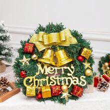 1 件带铃铛的圣诞装饰花环，适用于窗户、门、室内和室外的圣诞装饰 - 彩色 - 查看 4