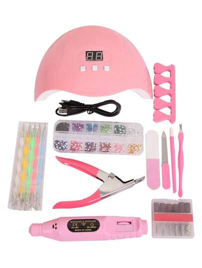 Professional Manicure Kit Includes Electric Nail Drill, UV LED Nail Lamp, 54W UV Nail Lamp And Nail Drill Machine, Suitable For Beginners