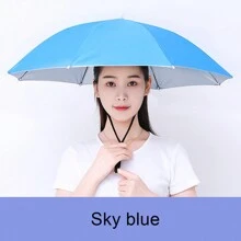 1顶男女通用银色单层时尚夏季户外防紫外线防风防雨伞帽，直径30.3英寸，可折叠可调节，适合高尔夫、钓鱼、露营、园艺、海滩、皮划艇、旅行和徒步等户外活动、度假、旅行、服装配饰和礼品。 - 彩色 - 查看 10