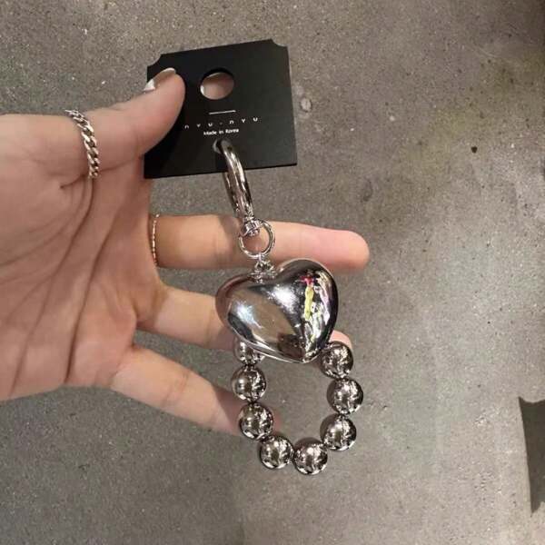 Heart & Bow Decor Pendant, Versatile Phone Charm, Keychain, Plastic Imitation Pearl Craft With Sturdy Fishing Line