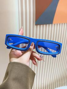 1 副男士复古方形框架时尚眼镜，时尚眼镜，适合街头风格海滩配饰眼镜