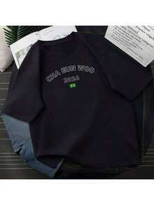 EunWoo 2024 Brazil Fashion Inspiration T-Shirt Various Colors 100% Cotton - 黑色 - 查看 1