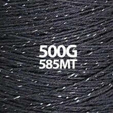 Shiny Line 500g 585 Meters Yarn 6 Various Colors Brazilian Twine - 黑色亮光銀鍊 585MT - 查看 3