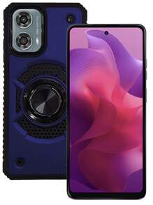 FUNDA USO RUDO CLIP O CON ANILLO PARA MOTO G04 MOTO G24 - Azul - Ver 2