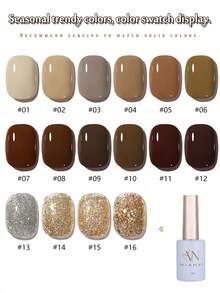 MIANEL 12ML/PCS Sơn móng tay dạng gel Maillard Tortoise Shell Gelly Amber bán chạy nhất mùa thu 2024 Sơn móng tay màu băng trong suốt mới phổ biến, Thích hợp cho mùa hè và mùa thu, Móng tay màu đen Móng tay Giáng sinh cần đèn UV để khô, Thích hợp cho móng tay và móng chân, Nghệ thuật làm móng hoàn hảo cho tiệm làm móng nghệ thuật và sử dụng DIY, Quà tặng cho phụ nữ và trẻ em gái - Nhiều màu - Xem 9