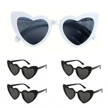 5PCS Heart Shaped Sunglasses For Wedding Party And Daily Travel Decoration,Candy Shower Gifts Accessories Bridesmaid Wedding Favor Women,Christmas