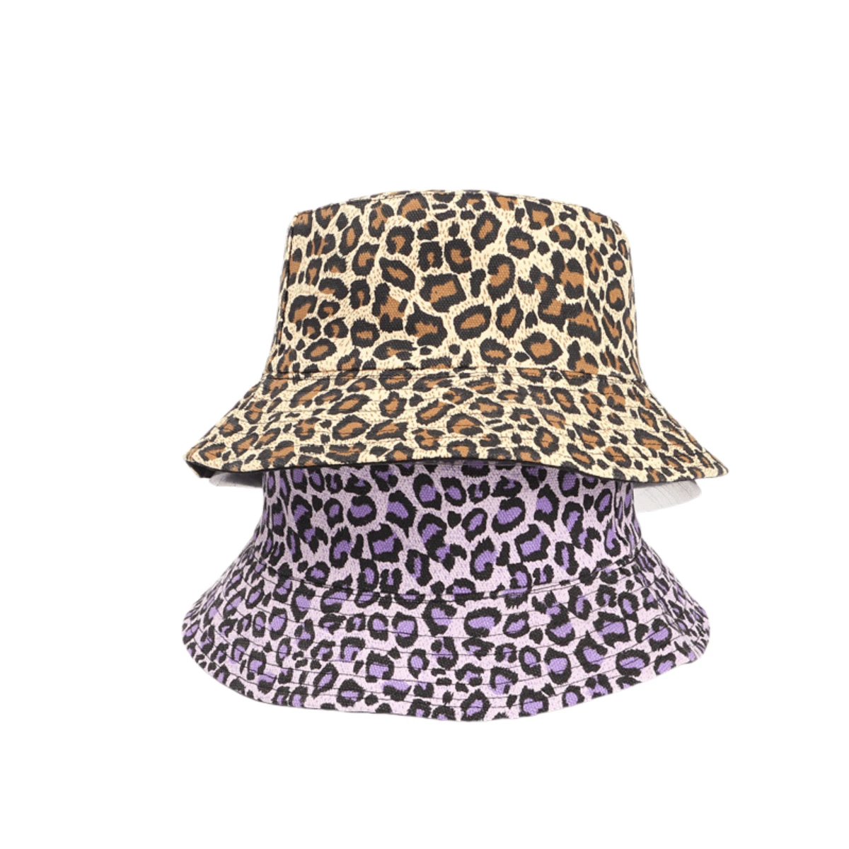 1 件女士双面豹纹渔夫帽，百搭休闲时尚韩版复古美学帽子冬季帽子 - 彩色 - 查看 1