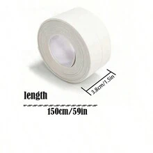 1入組防水pvc封膠帶,自粘貼面貼在廚房檯面,水槽,浴缸,浴室,淋浴,馬桶,地板,牆面上,防撞角保護