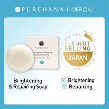 Purehana Peony Flower Whitening & Repairing Soap,Body Care Soap, Facial Cleansing Soap - trắng - Xem 2