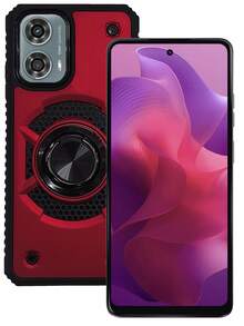 HEAVY DUTY CLIP O CASE WITH RING FOR MOTO G04 MOTO G24 - 紅色 - 查看 2